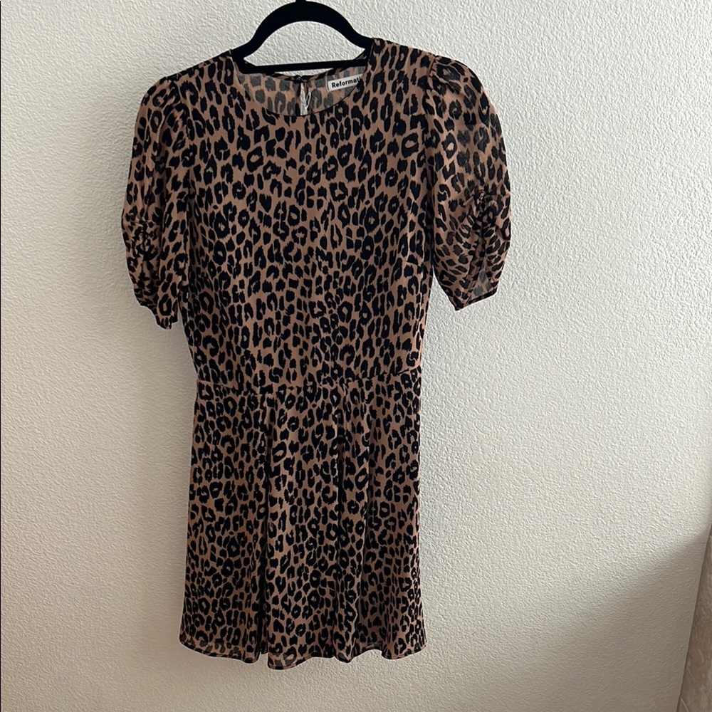 Reformation Brown and Black Mini Dress